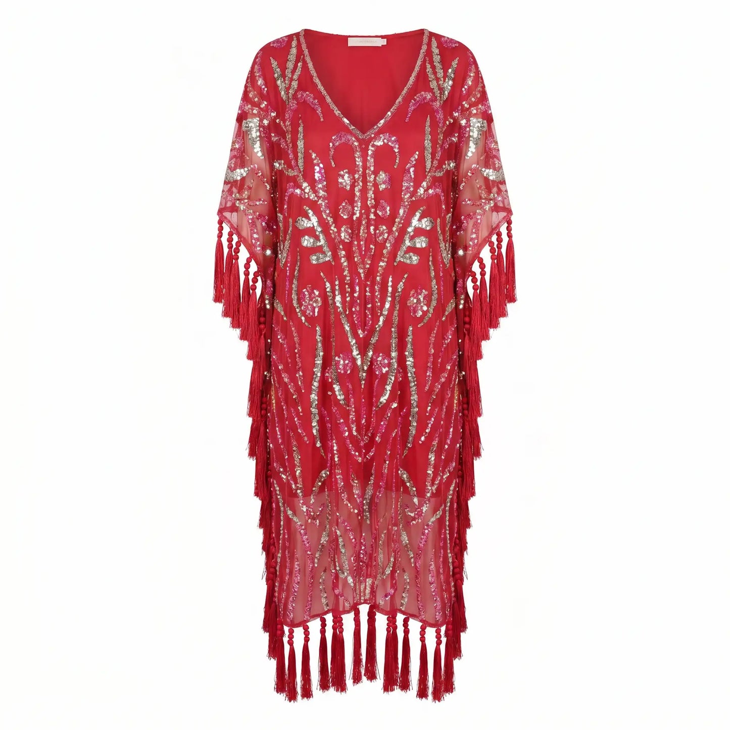 Vestido Kaftan Joya Yasmin Rojo fresa