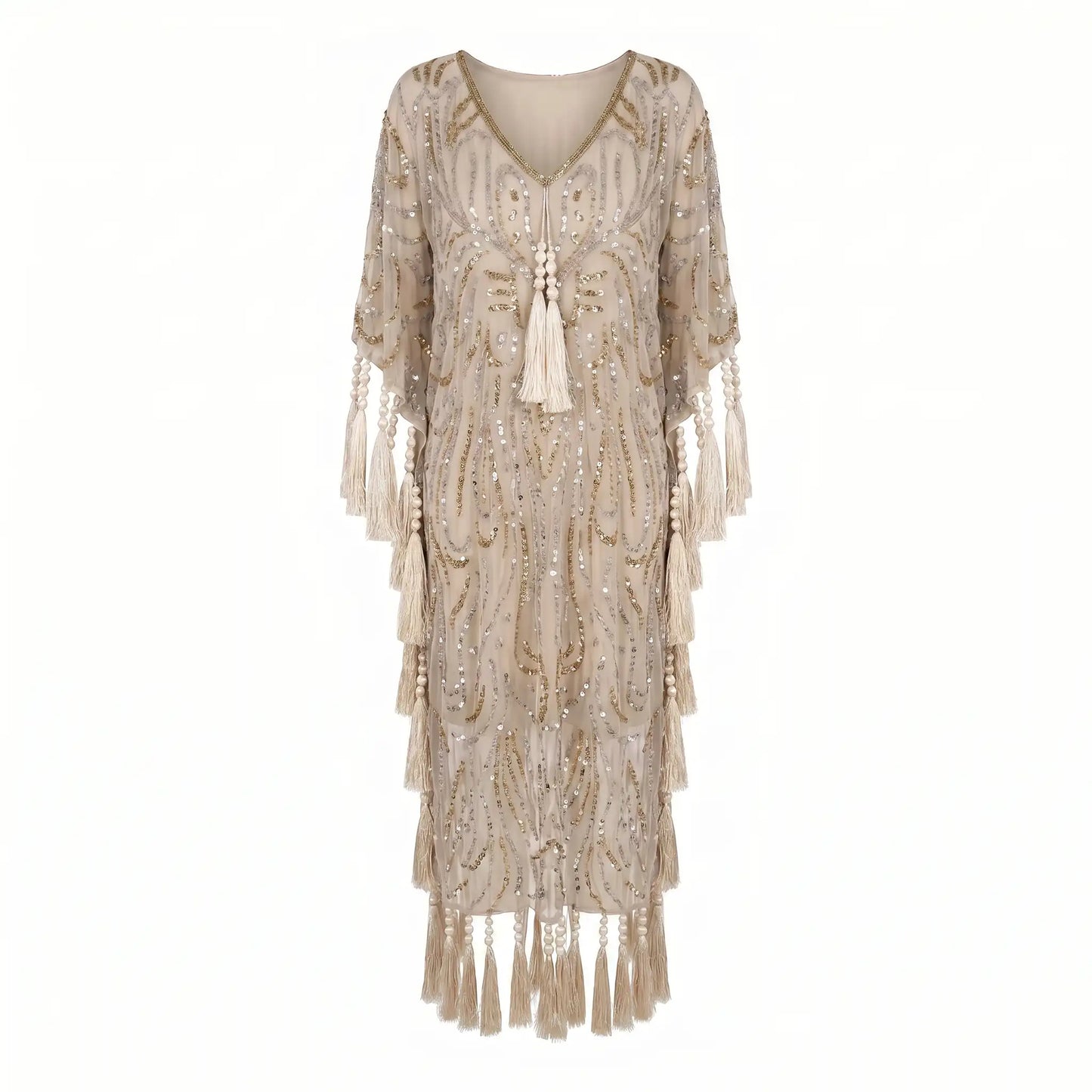 Light Taupe Medici Kaftan Dress