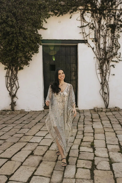 Vestido Kaftán Erika Azul