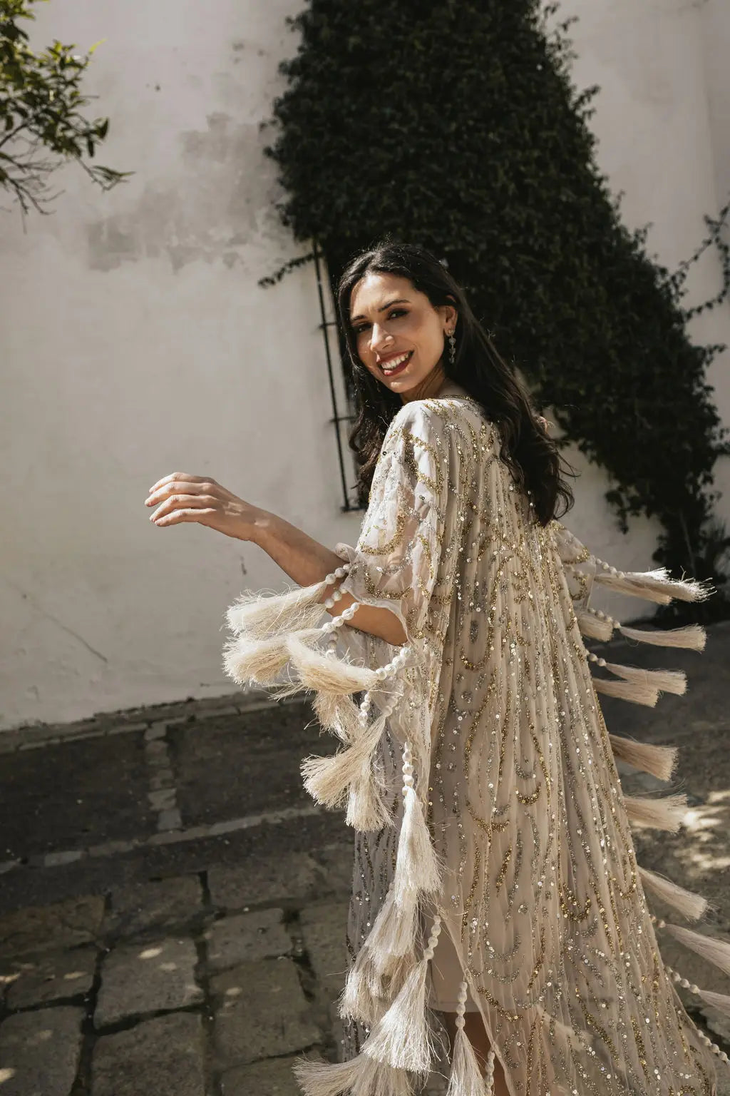 Light Taupe Medici Kaftan Dress
