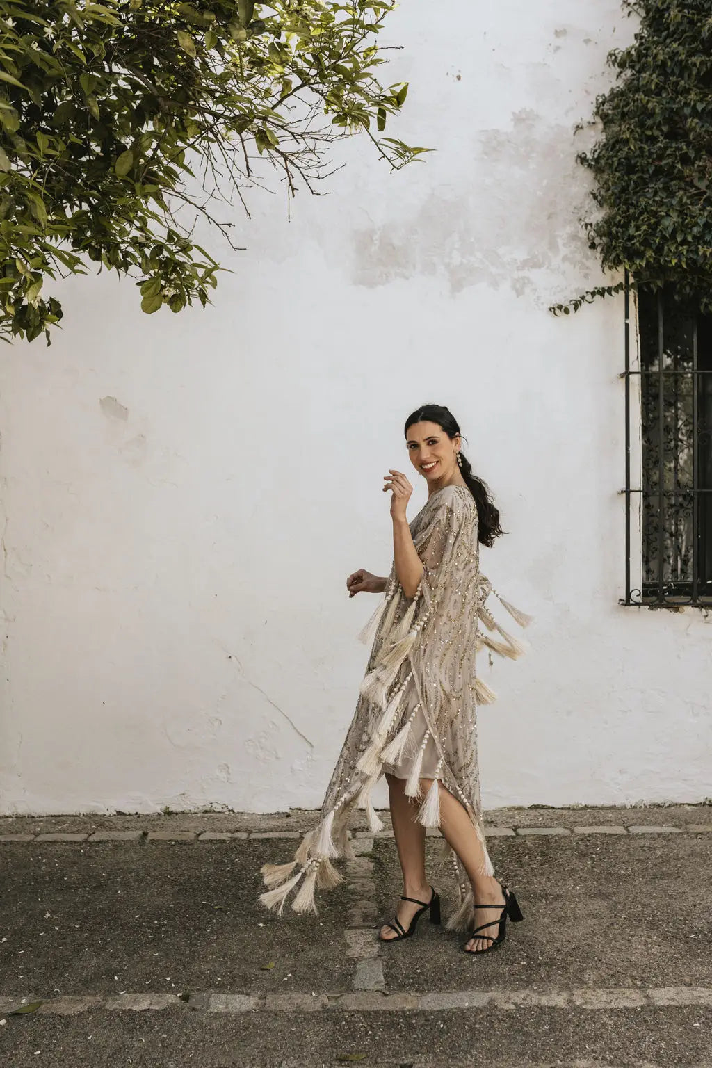 Light Taupe Medici Kaftan Dress