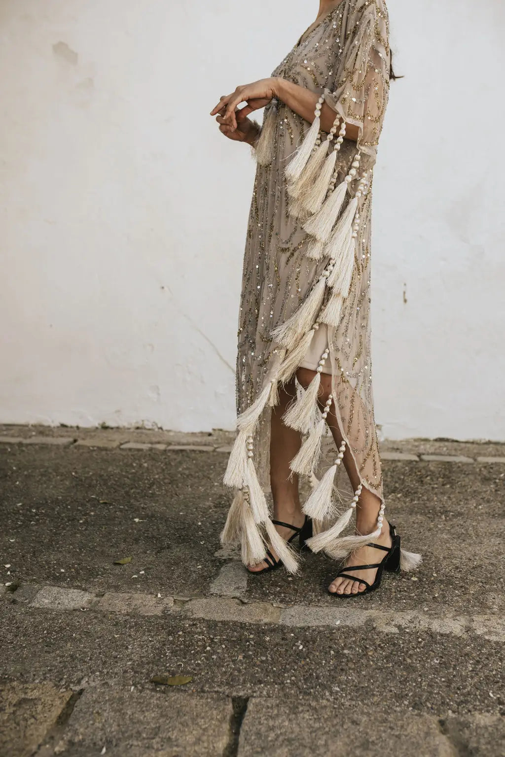 Light Taupe Medici Kaftan Dress