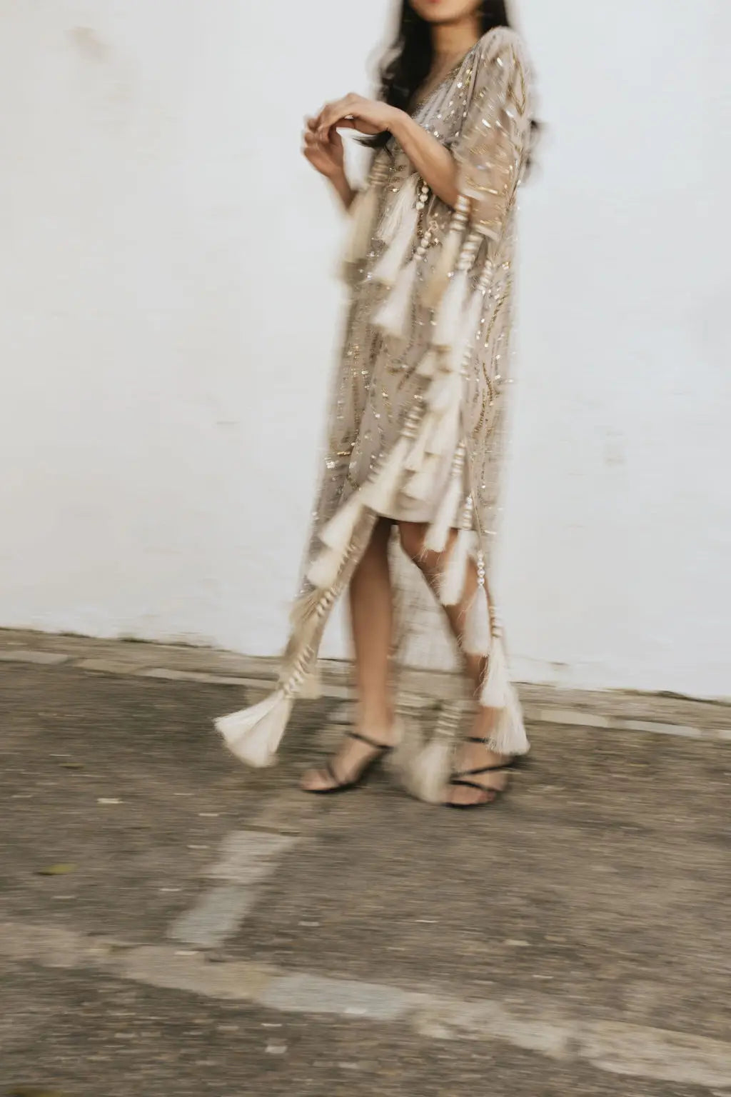Light Taupe Medici Kaftan Dress