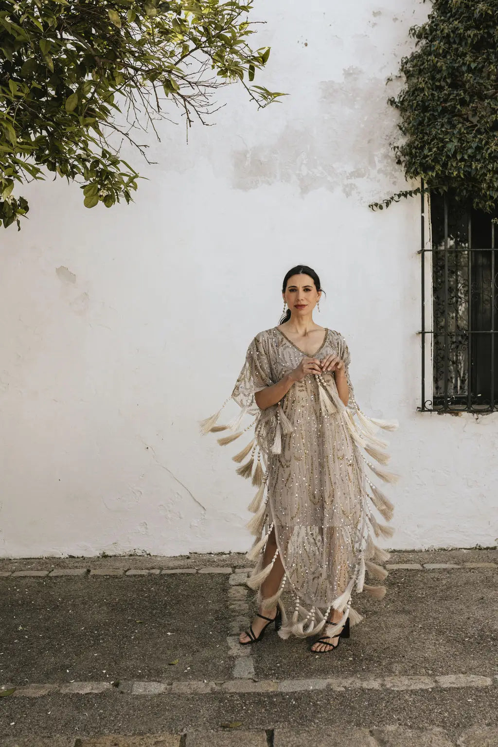Light Taupe Medici Kaftan Dress