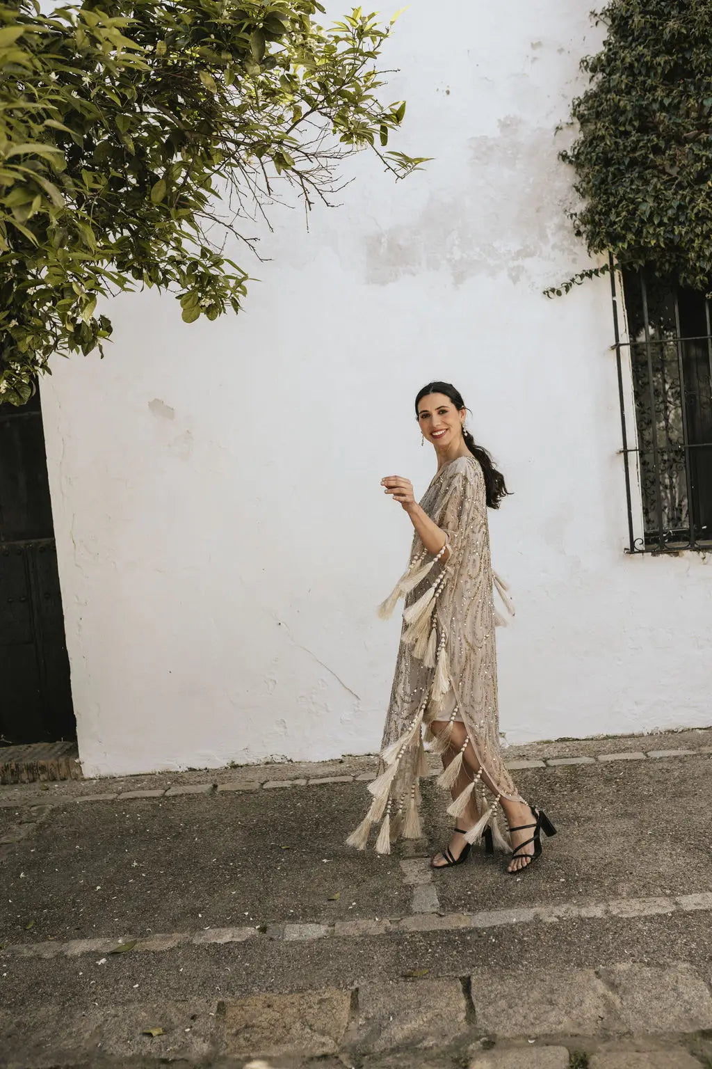 Light Taupe Medici Kaftan Dress