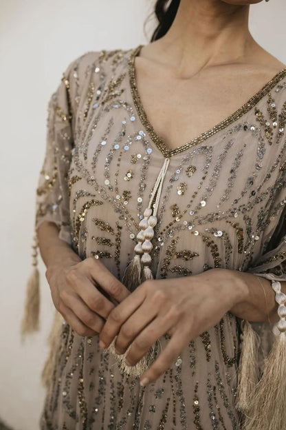 Light Taupe Medici Kaftan Dress