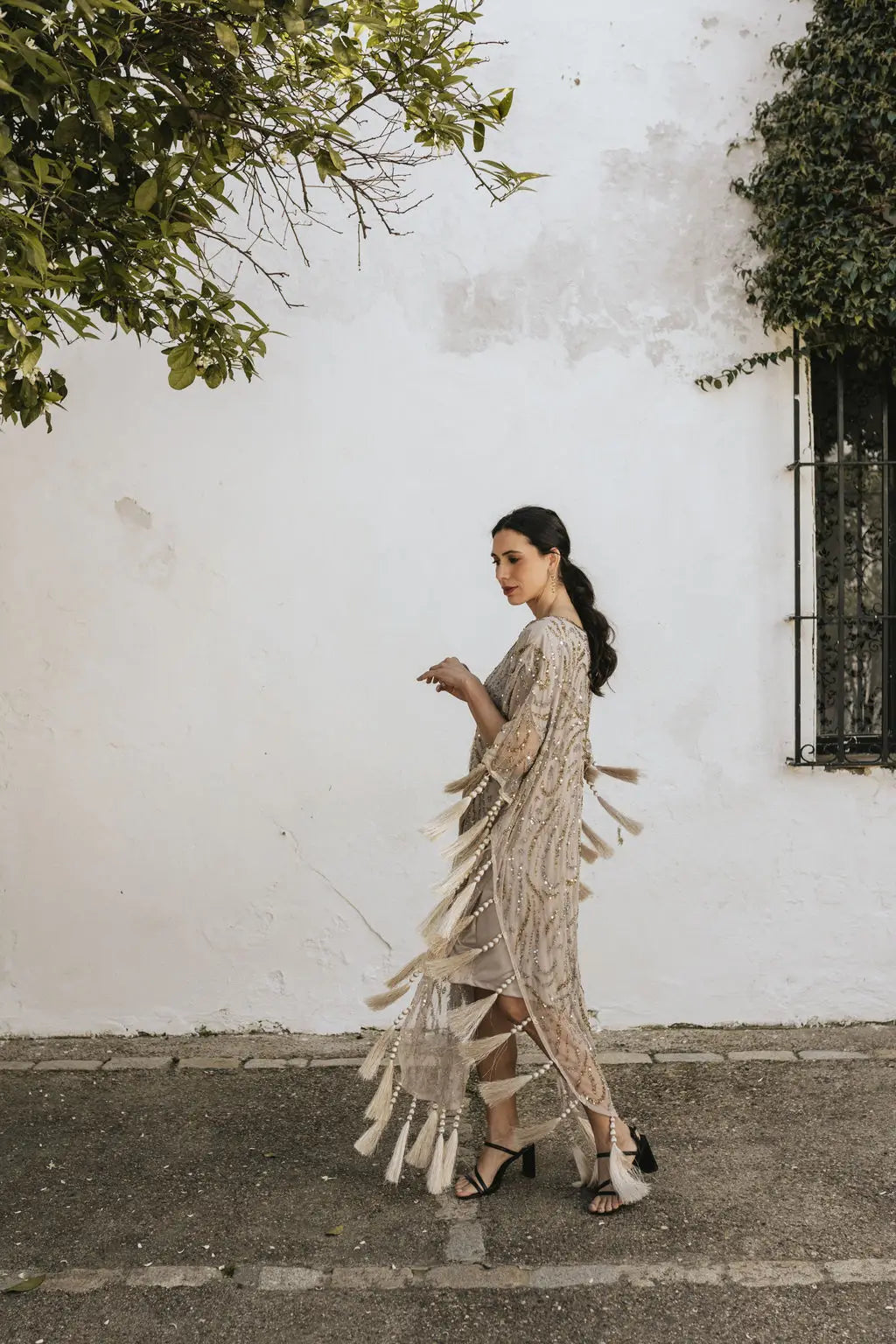 Light Taupe Medici Kaftan Dress