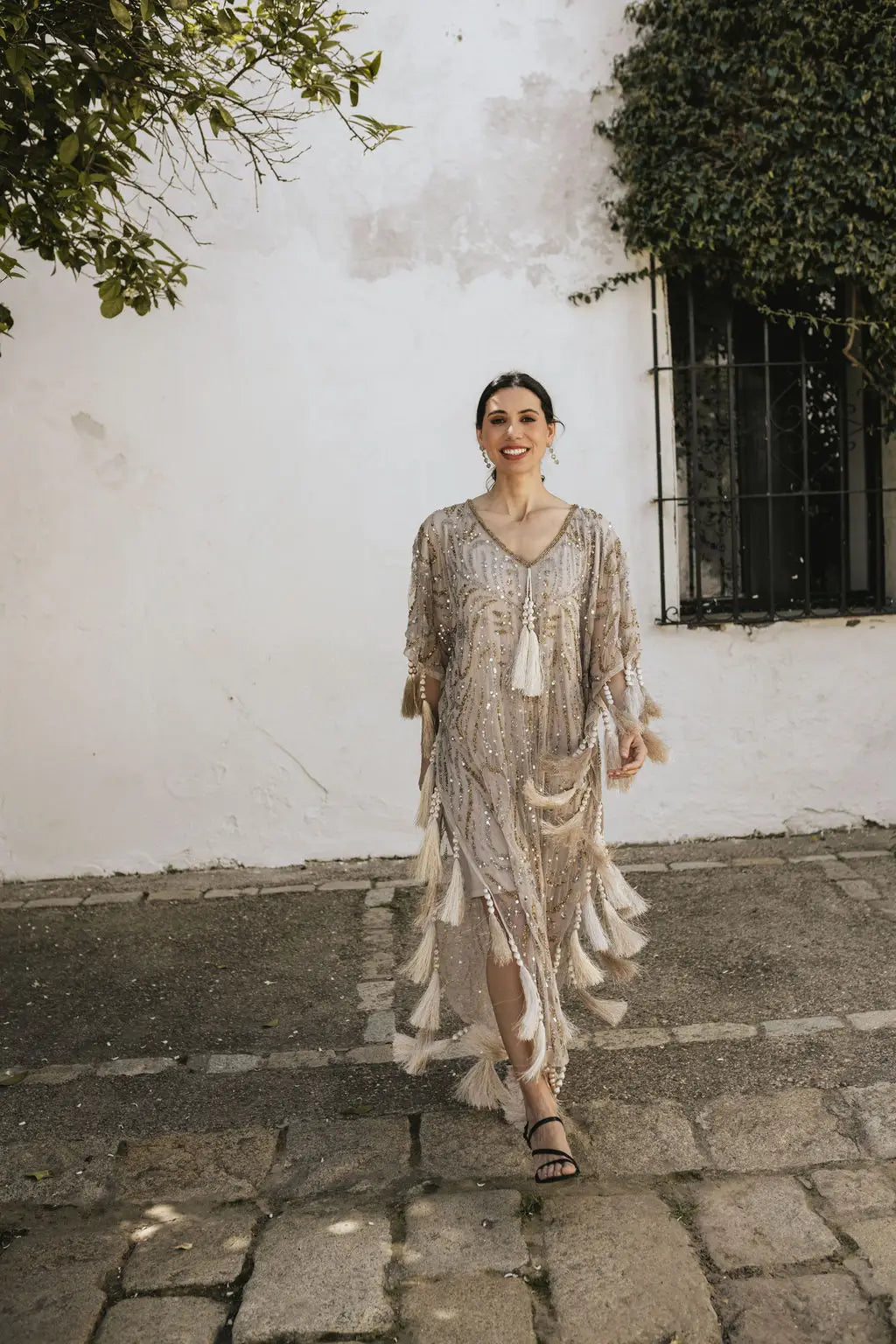 Light Taupe Medici Kaftan Dress