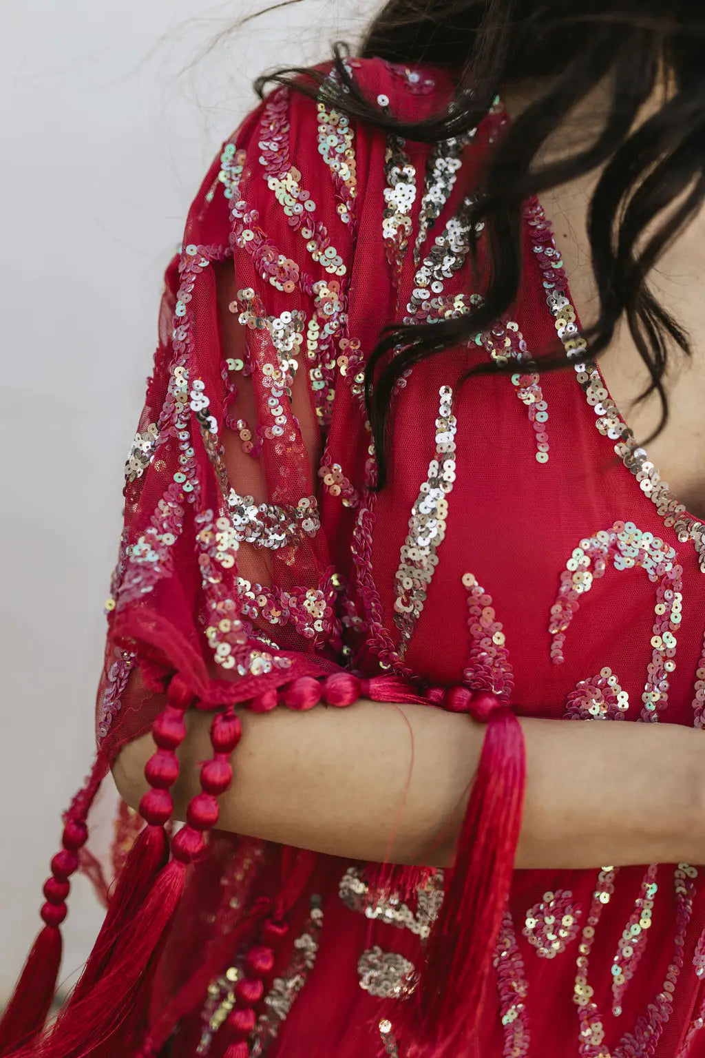 Vestido Kaftan Joya Yasmin Rojo fresa