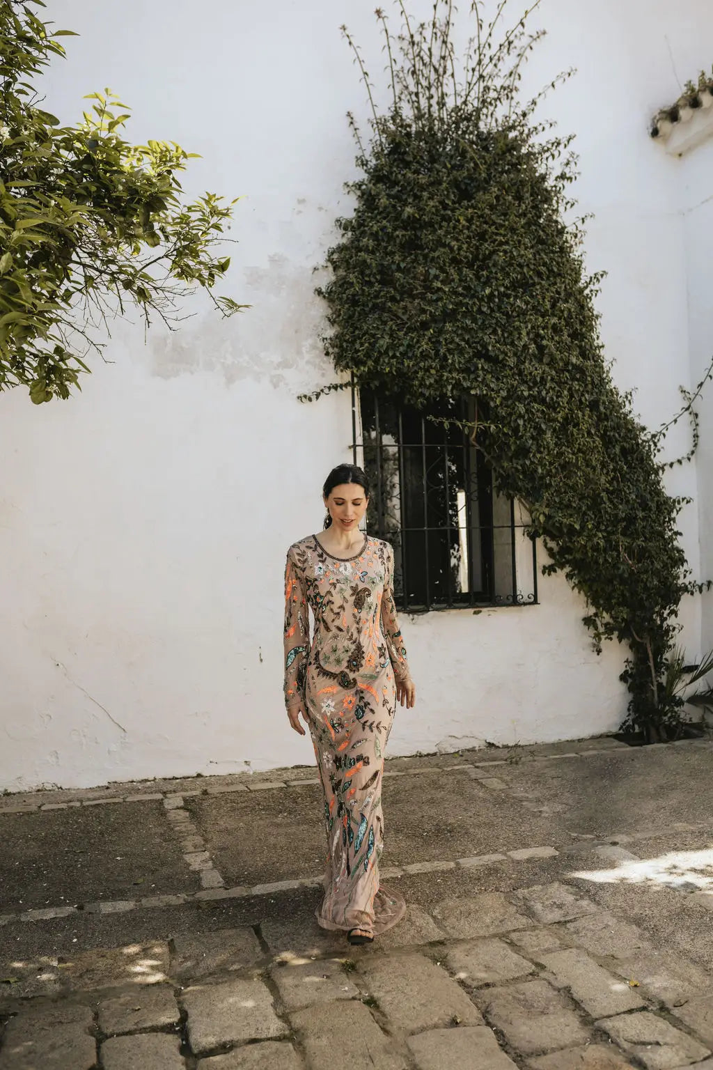 Vestido Liria Floral Rosa Empolvado Multicolor