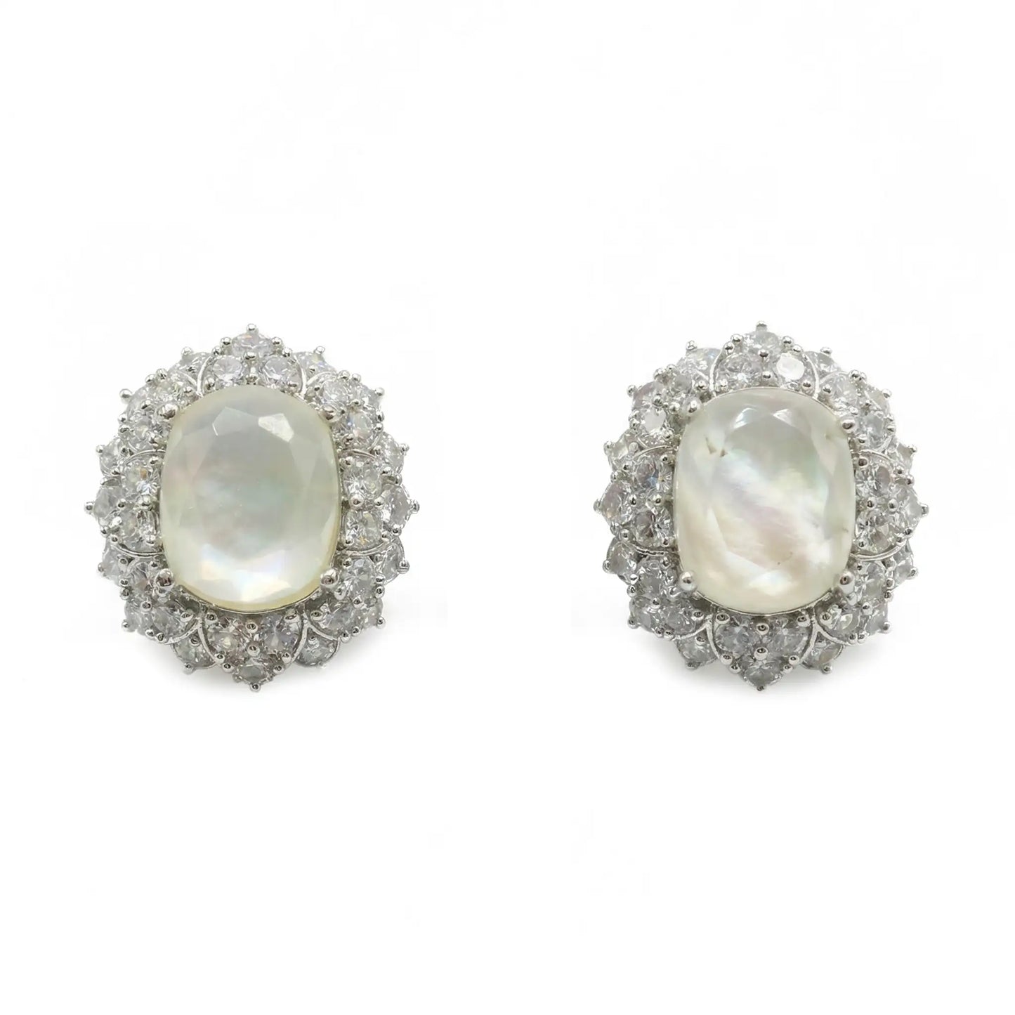 Vintage Pendientes Nube Plata Shine