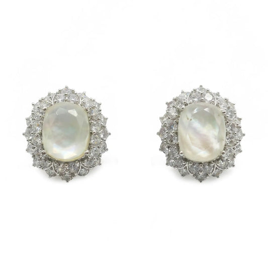 Vintage Pendientes Nube Plata Shine