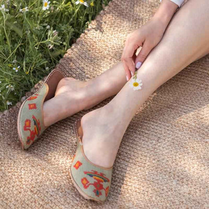 Zapatos Sindoor Verde y Rojo