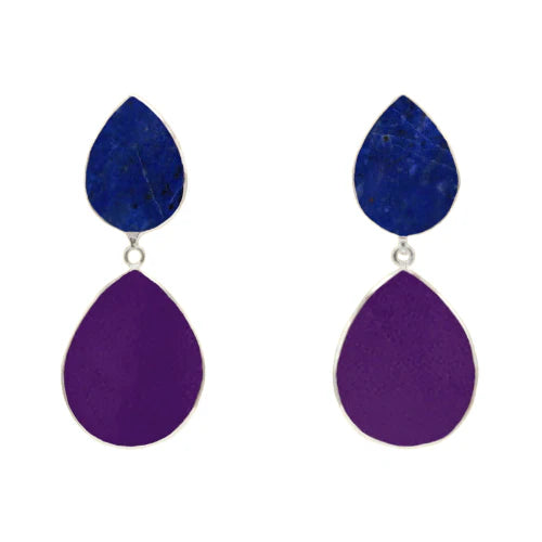 Pendientes Venus Ed. Limitada Plata Azul Lapis y Amatista