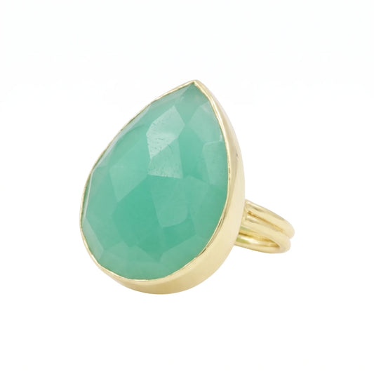 Formentera Ring, Polished Aqua Green