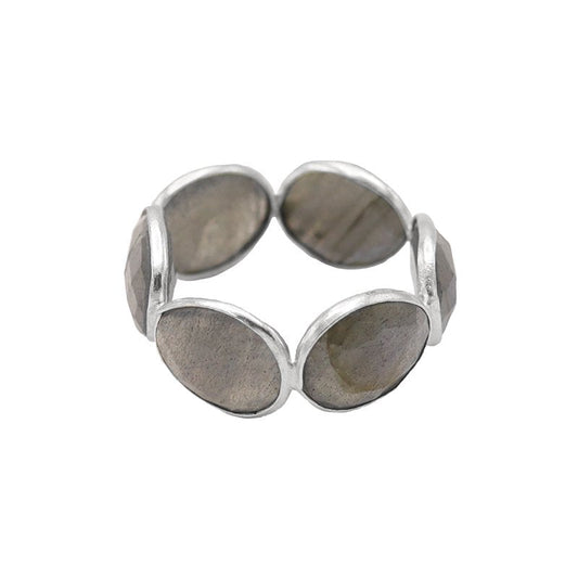 Anillo Oversize Plata Labradorita