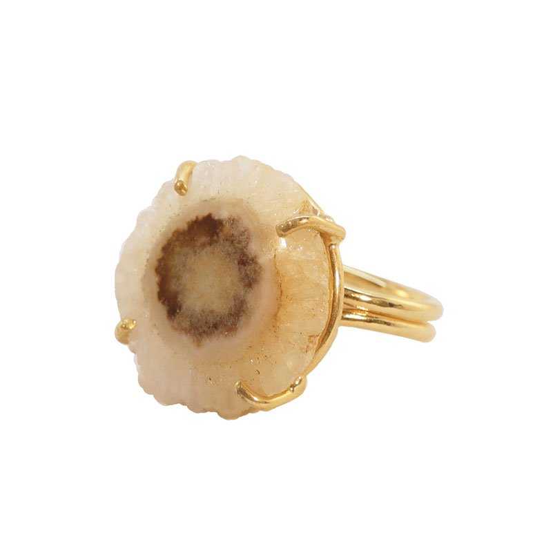 Anillo Piedra Solar Beige/Marrón