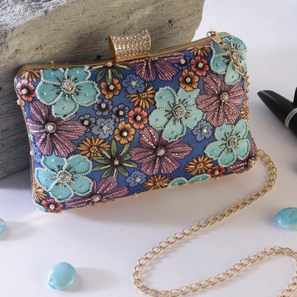 Bolso Begonia Azules y Morado