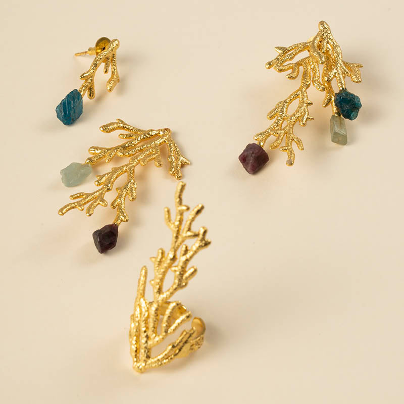 Conjunto Pendientes Gobiidae Desmontable + Anillo Gobiidas