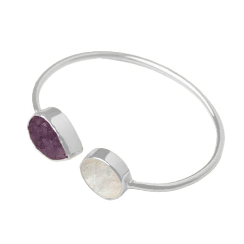 Brazalete Nilo Ed. Limitada Plata Drusa Blanco y Morado
