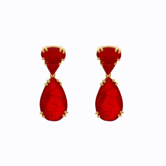 Pendientes Doublet Lumis Rojo Oscuro
