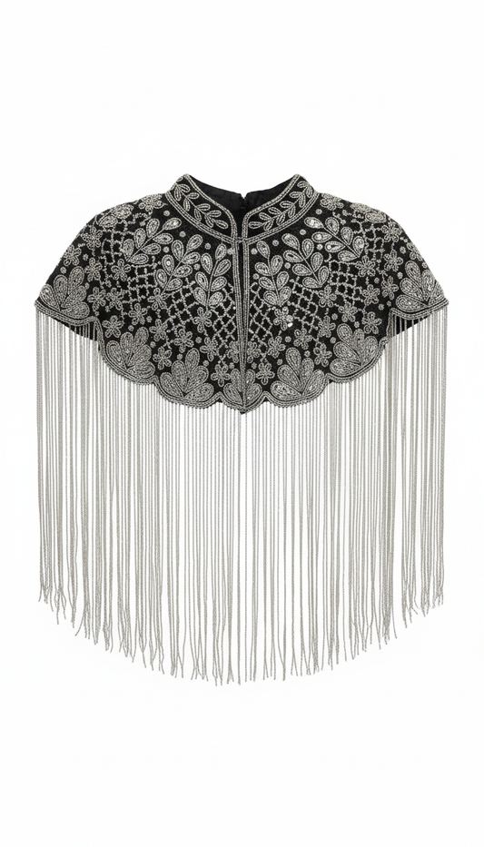 Capa Joya Zarzuela Plateada y Negra