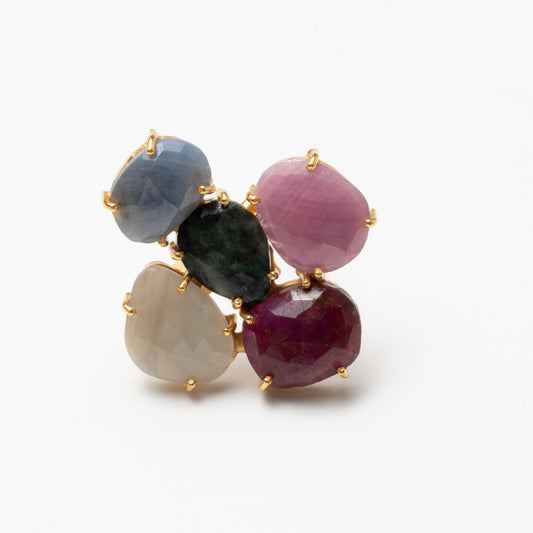 Anillo Mosaico Gaudí Ed. Limitada 10 Negro, Azul, Rosa, Rubí y Blanco