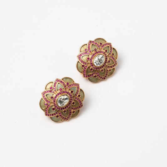 Venta Flash Vintage Pendientes Claribel Ed. Limitada Shine Fucsia y Verde