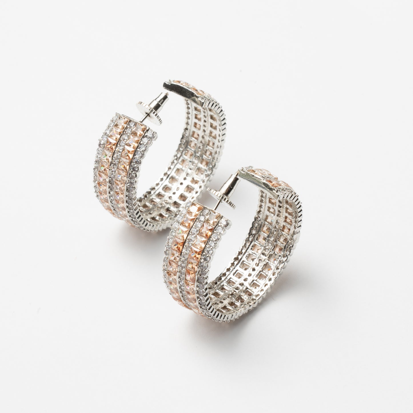 Venta Flash Vintage Pendientes Aros Astoria Ed. Limitada Plata Naranja