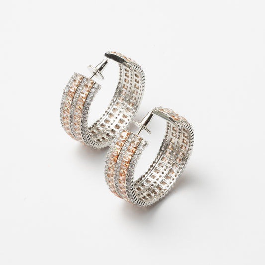 Venta Flash Vintage Pendientes Aros Astoria Ed. Limitada Plata Naranja