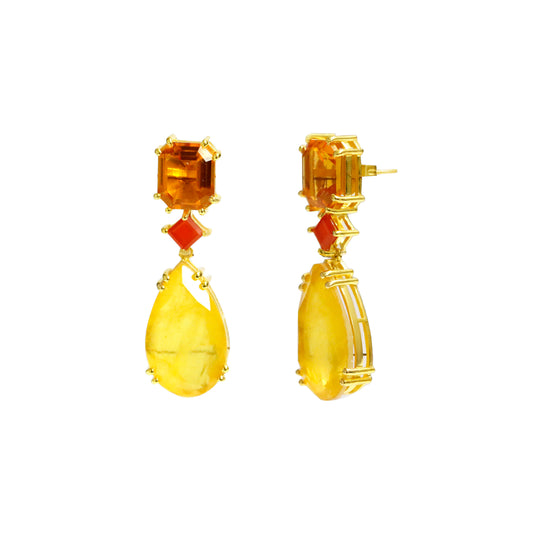 Pendientes Doublet Mirage Naranja y Amarillo