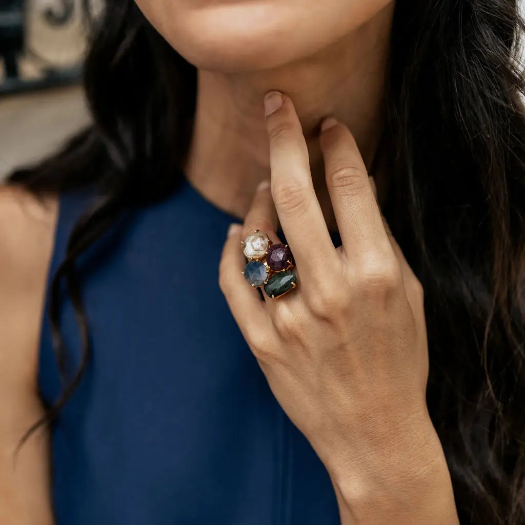 Manson Mosaic Ring Limited Edition 25 Beige, Ruby, Green and Blue