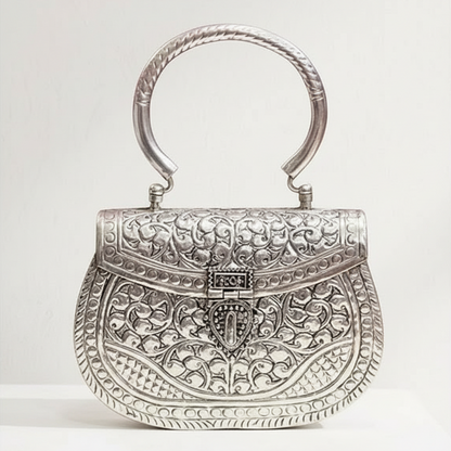 Bolso Cofre Asa Omate Plata