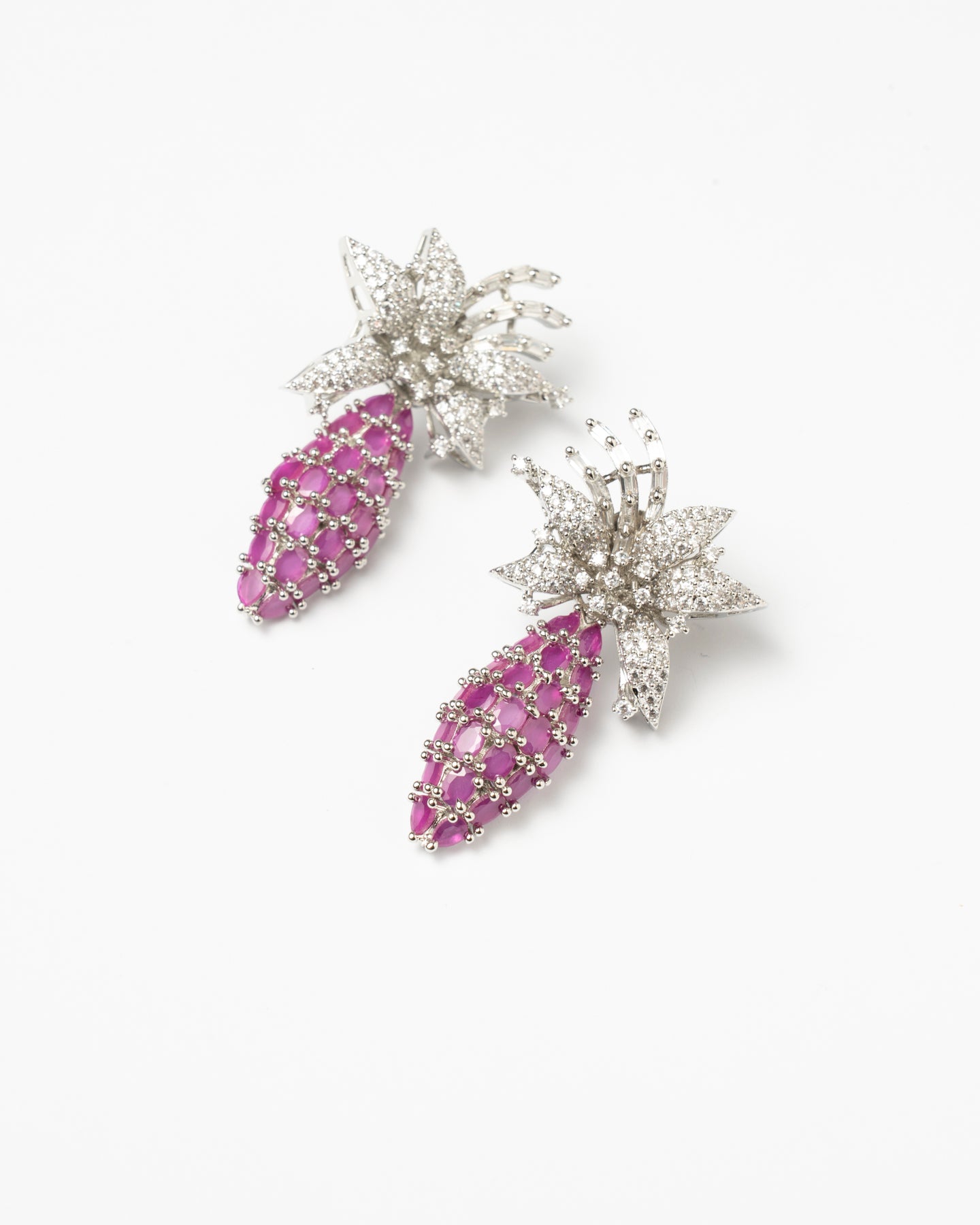 Venta Flash Vintage Pendientes Mirren Ed. Limitada Plata Shine Fucsia
