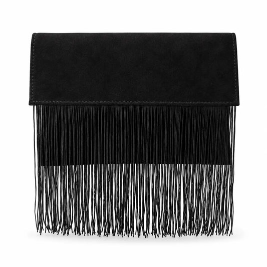 Bolso Sobre Evento Flecos Negro