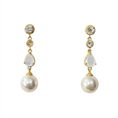 Pendientes Inmaculada Shine Piedra lunar Perla