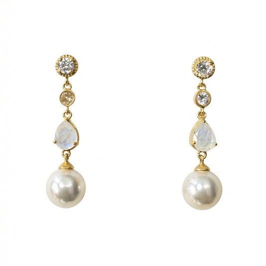 Pendientes Inmaculada Shine Piedra lunar Perla