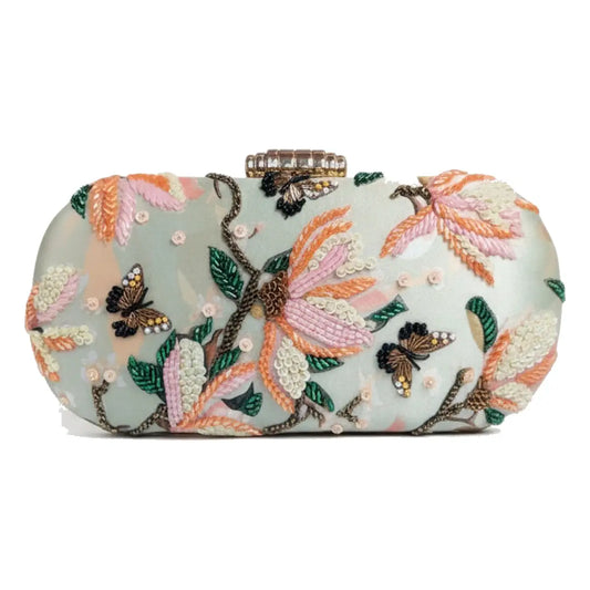 Bolso Ovalado Lennox Almeira Verde agua y Naranja