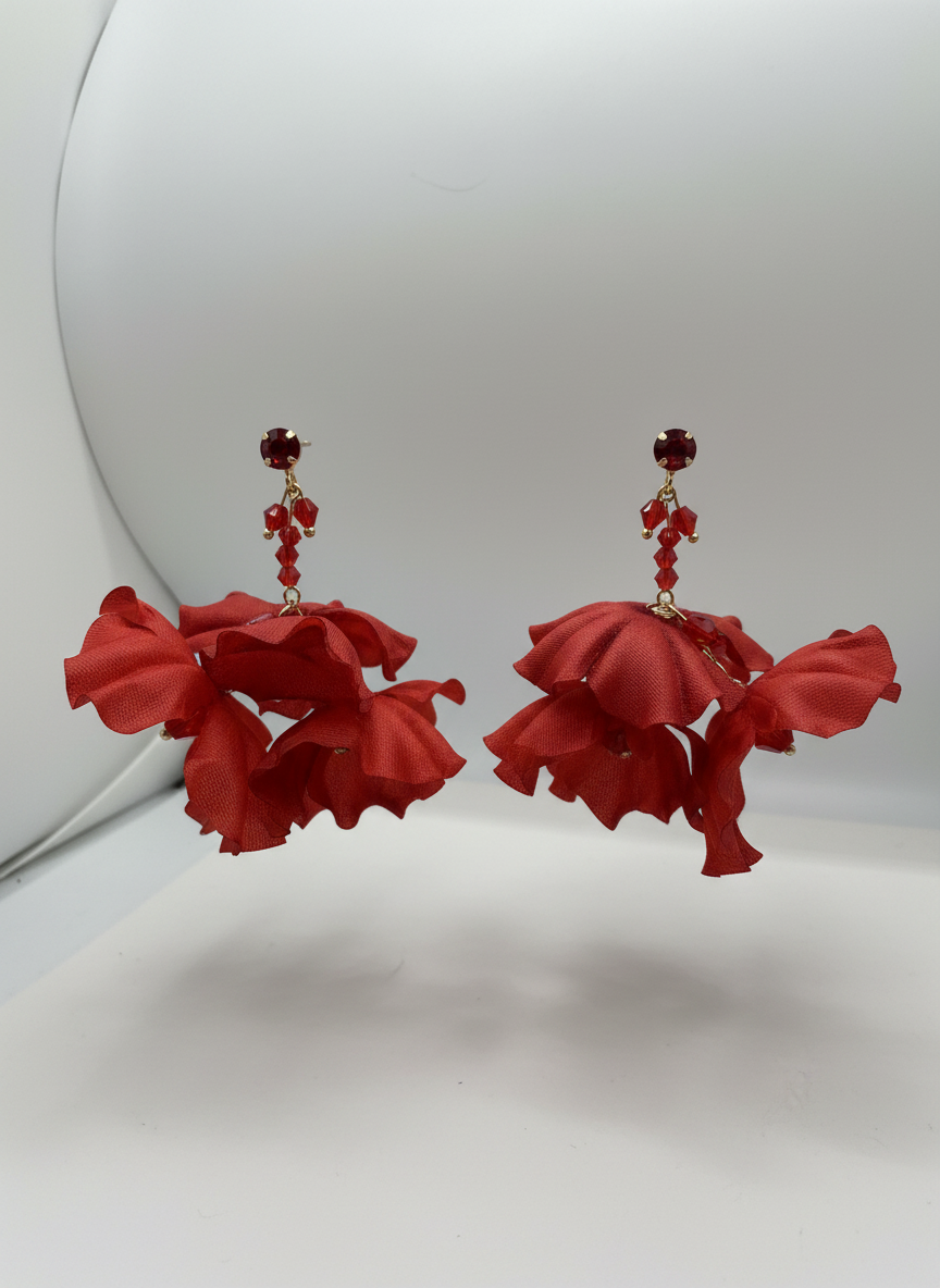 Bisutería Pendientes Palmar Rojo