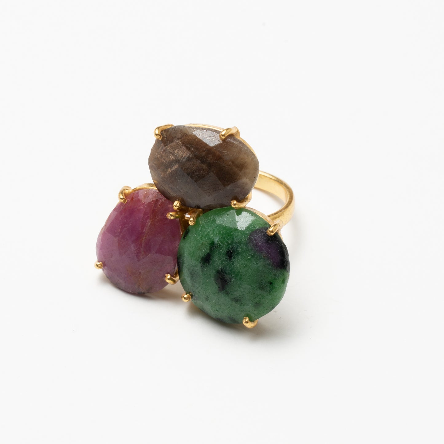 Anillo Mosaico Spohn Ed. Limitada 1 Marrón, Verde y Rubí