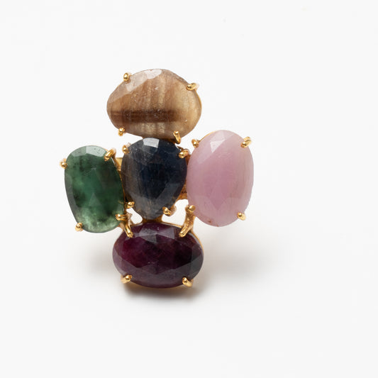 Anillo Mosaico Gaudí Ed. Limitada 14 Azul, Amarillo, Rosa, Rubí y Verde