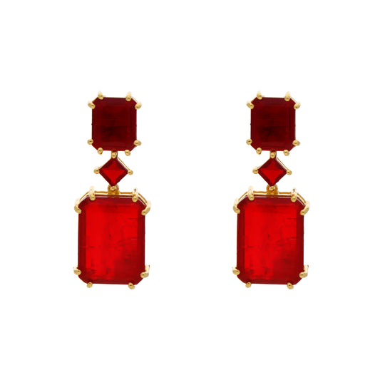 Pendientes Doublet Cenit Rojo Oscuro