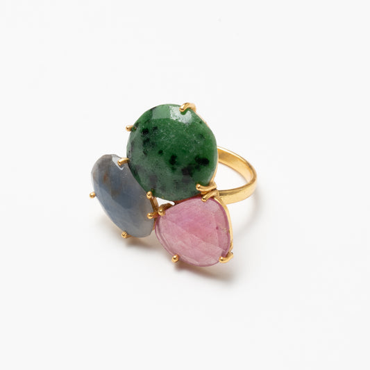 Anillo Mosaico Spohn Ed. Limitada 37 Verde, Rosa y Gris