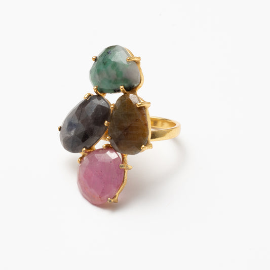 Anillo Mosaico Manson Ed. Limitada 6 Verde, Marrón, Azul y Rosa