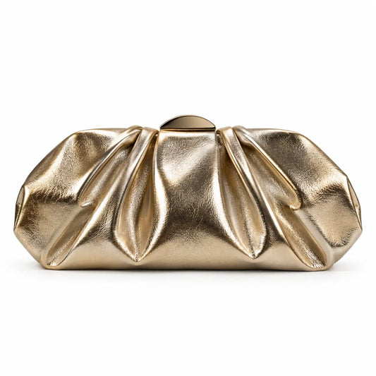 Bolso Nube Metalizado Invitada Oro Brillo
