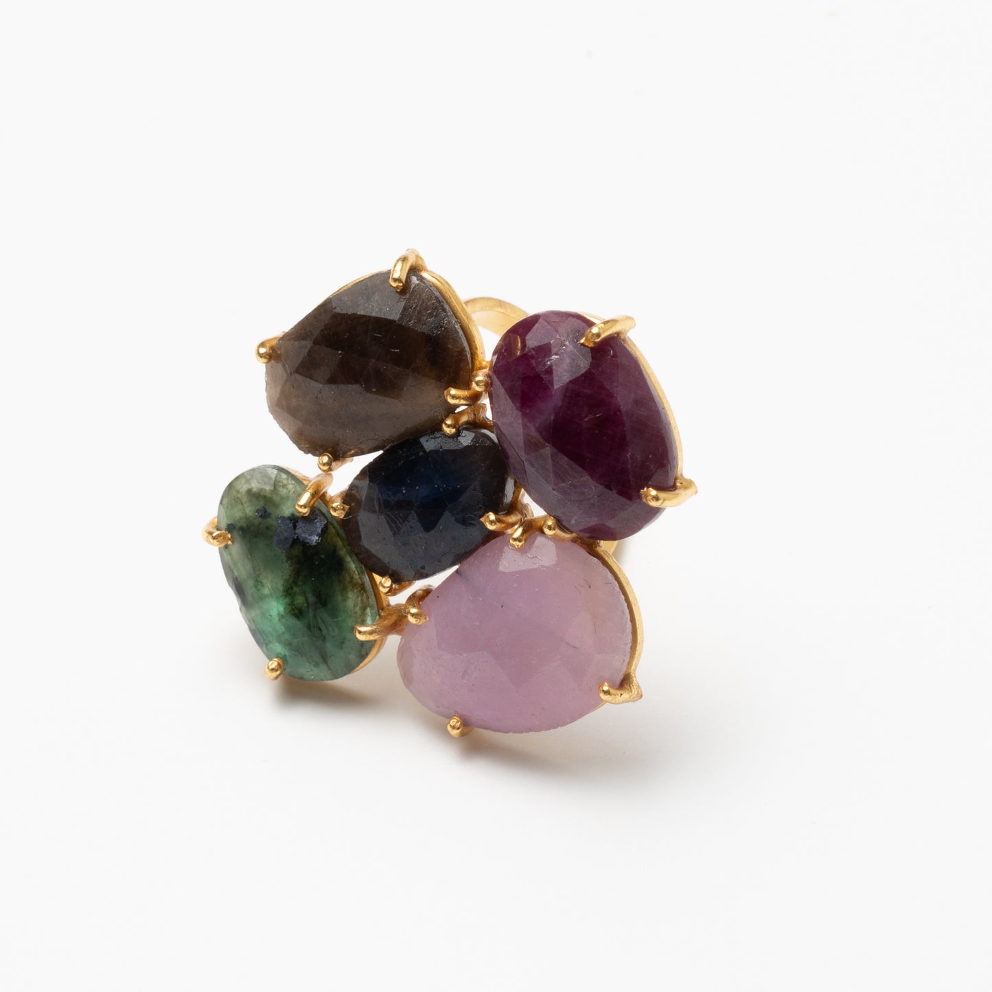 Anillo Mosaico Gaudí Ed. Limitada 13 Azul, Marrón, Rubí, Rosa y Verde