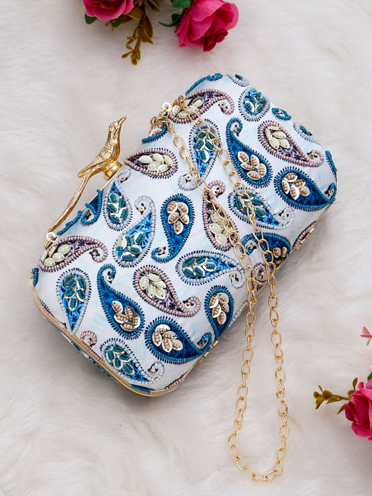 Bolso Pájaro Paisley Azules