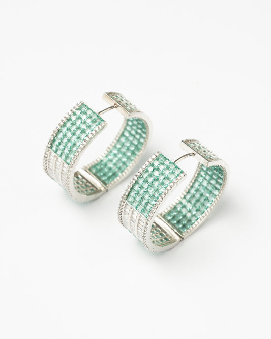 Venta Flash Vintage Pendientes Aros Resma Ed. Limitada Plata Verde