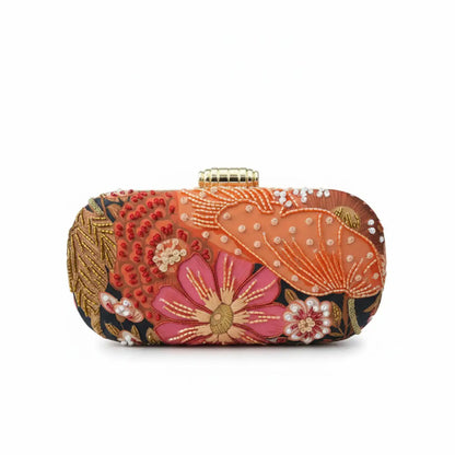 Bolso Ovalado Lennox Prado Naranja, Fucsia y Tierra