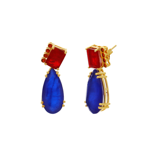 Pendientes Doublet Spectrum Rojo y Azul oscuro